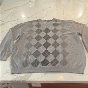 Claiborne Gray Argyle Men's Sweater